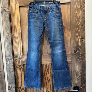 7 FOR ALL MANKIND Low Rise Dark Wash Bootcut Jeans 25